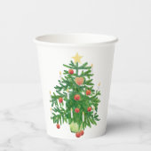 Vintage-Weihnachtsbaum mit einem Stern   Pappbecher (Rückseite)