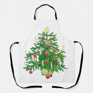 Vintage-Weihnachtsbaum mit einem weißen Stern Schürze