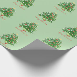 Vintage-Weihnachtsbaum mit Stern- und Herzplätzche Geschenkpapier