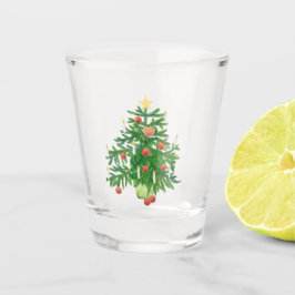 Vintage-Weihnachtsbaum mit Stern- und Herzplätzche Schnapsglas