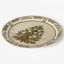 Vintage-Weihnachtsbaum-Papierteller