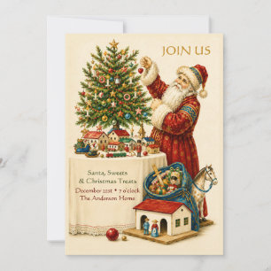 Vintage-Weihnachtsbaum-Party-Einladung Einladung