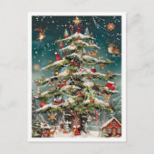 Vintage-Weihnachtsbaum Postkarte (Vorderseite)