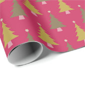 Vintage Weihnachtsbaum Red Green Geschenkpapier (Rolleneckpunkt)