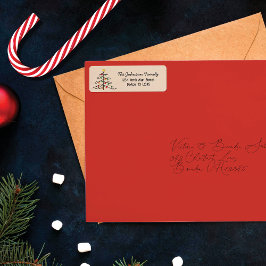 Vintage Weihnachtsbaum-Rücksendeadresse