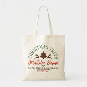 Vintage-Weihnachtsbaum-Schild Tragetasche