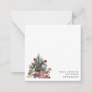 Vintage-Weihnachtsbaum-Spielzeug Nussknacker-Feier Mitteilungskarte