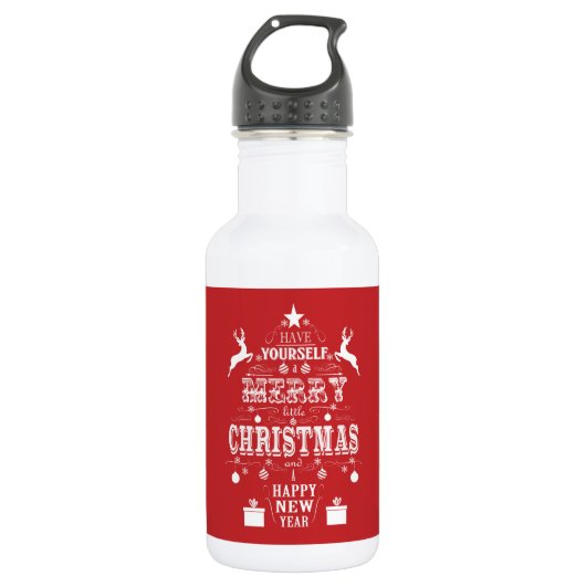 Vintage Weihnachtsbaum Trinkflasche (Vorderseite)