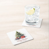 Vintage-Weihnachtsbaum-Unterlage Rechteckiger Pappuntersetzer (Vor Ort)