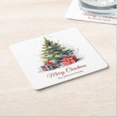 Vintage-Weihnachtsbaum-Unterlage Rechteckiger Pappuntersetzer (angewinkelt)