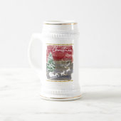 Vintage-Weihnachtsbäume Bierglas (Vorderseite Links)