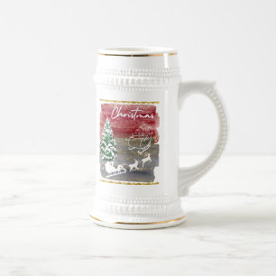Vintage-Weihnachtsbäume Bierglas