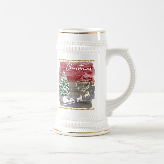 Vintage-Weihnachtsbäume Bierglas (Rechts)