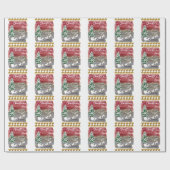 Vintage-Weihnachtsbäume Geschenkpapier (Flach)