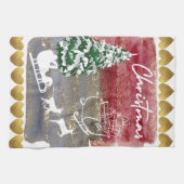 Vintage-Weihnachtsbäume Geschirrtuch (Horizontal)