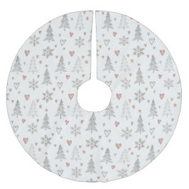 Vintage-Weihnachtsbäume & Hearts Baumskirt Polyester Weihnachtsbaumdecke