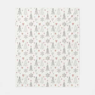 Vintage-Weihnachtsbäume & Herzen Fleece-Decke Fleecedecke
