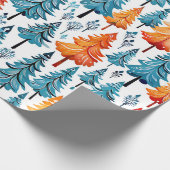 Vintage Weihnachtsbäume in Wasserfarbe Geschenkpapier (Ecke)