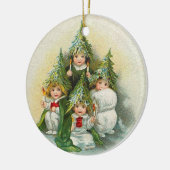 Vintage Weihnachtsbäume Keramikornament (Links)