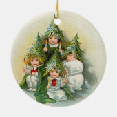 Vintage Weihnachtsbäume Keramikornament (Hinten)