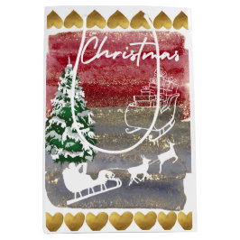 Vintage-Weihnachtsbäume Mittlere Geschenktüte