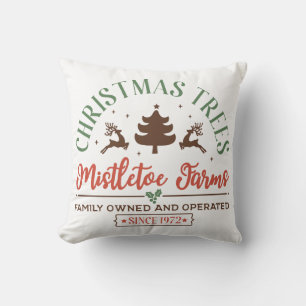 Vintage-Weihnachtsbäume-Schild Kissen