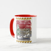 Vintage-Weihnachtsbäume Tasse (Vorderseite Links)