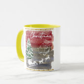 Vintage-Weihnachtsbäume Tasse (Vorderseite Links)