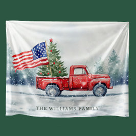 Vintage Weihnachtsbaumflagge Fleecedecke