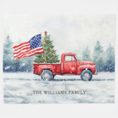 Vintage Weihnachtsbaumflagge Fleecedecke (Vorderseite (Horizontal))