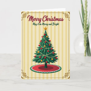 Vintage-Weihnachtsbaumkarte Karte