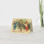 Vintage Weihnachtsbaumkinderreisekarte Feiertagskarte (Vorderseite)