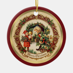 Vintage Weihnachtsbaumkugeln im viktorianischen St Keramik Ornament