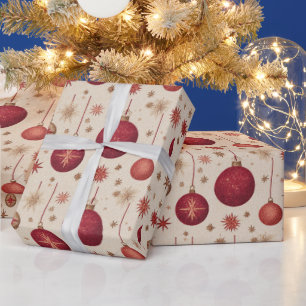 Vintage-Weihnachtsbaumkugeln Nahtloses Muster Geschenkpapier