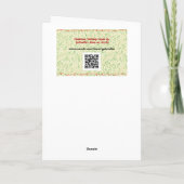 Vintage Weihnachtsbaumkunst in Rosa und Grün Karte (Rückseite)