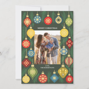 Vintage-Weihnachtsbaumschmuck-Foto Feiertagskarte