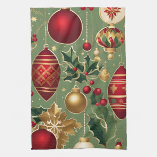 Vintage-Weihnachtsbaumschmuck Küchenhandtuch Geschirrtuch