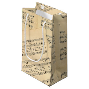 Vintage Weihnachtsblatt-Musik-Geschenk-Tasche Kleine Geschenktüte