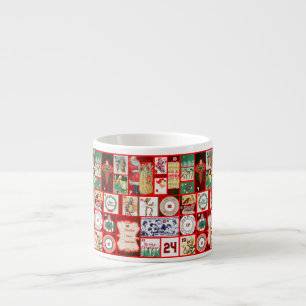Vintage-Weihnachtsblock-Adventskalender-Gitter-Kun Espressotasse