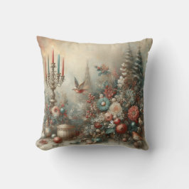 Vintage-Weihnachtsblumen Kissen