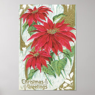 Vintage WeihnachtsBlumen Poster
