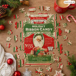 Vintage-Weihnachtsbonbons mit Santa von 1913 Puzzle