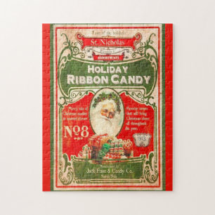 Vintage-Weihnachtsbonbons von 1913 mit Santa Puzzle