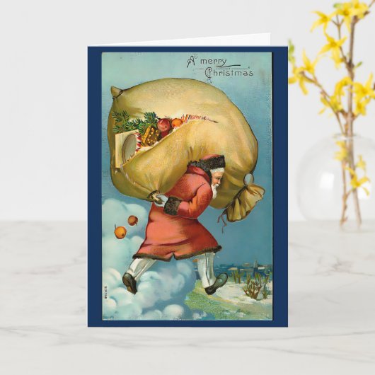 Vintage Weihnachtsbotschaft der 40er Jahre Karte (Gelbe Blume)