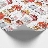 Vintage Weihnachtsbuch-Dollars Geschenkwrap Geschenkpapier (Ecke)
