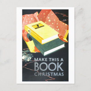 Vintage Weihnachtsbuchplakat Postkarte