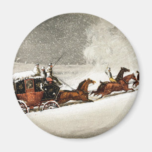 Vintage Weihnachtscoach Bühne Postversand Magnet