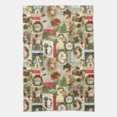 VINTAGE WEIHNACHTScollage Geschirrtuch (Vertikal)