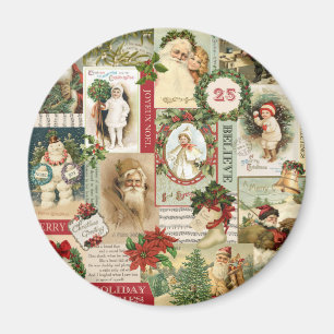VINTAGE WEIHNACHTScollage Magnet