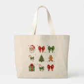 Vintage-Weihnachtscollage-Tasche Jumbo Stoffbeutel (Rückseite)